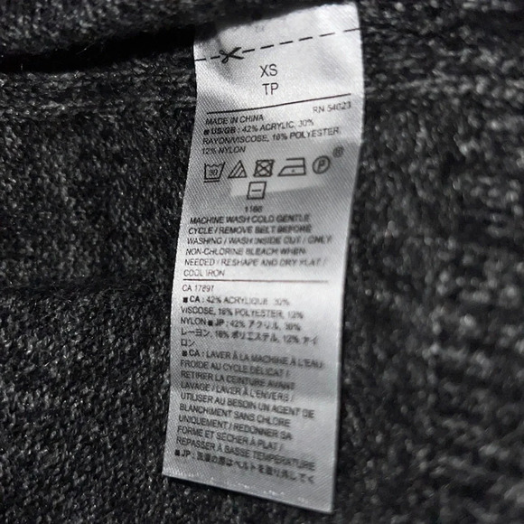 Banana Republic charcoal grey knit open  cardigan Sz XS - Picture 10 of 15
